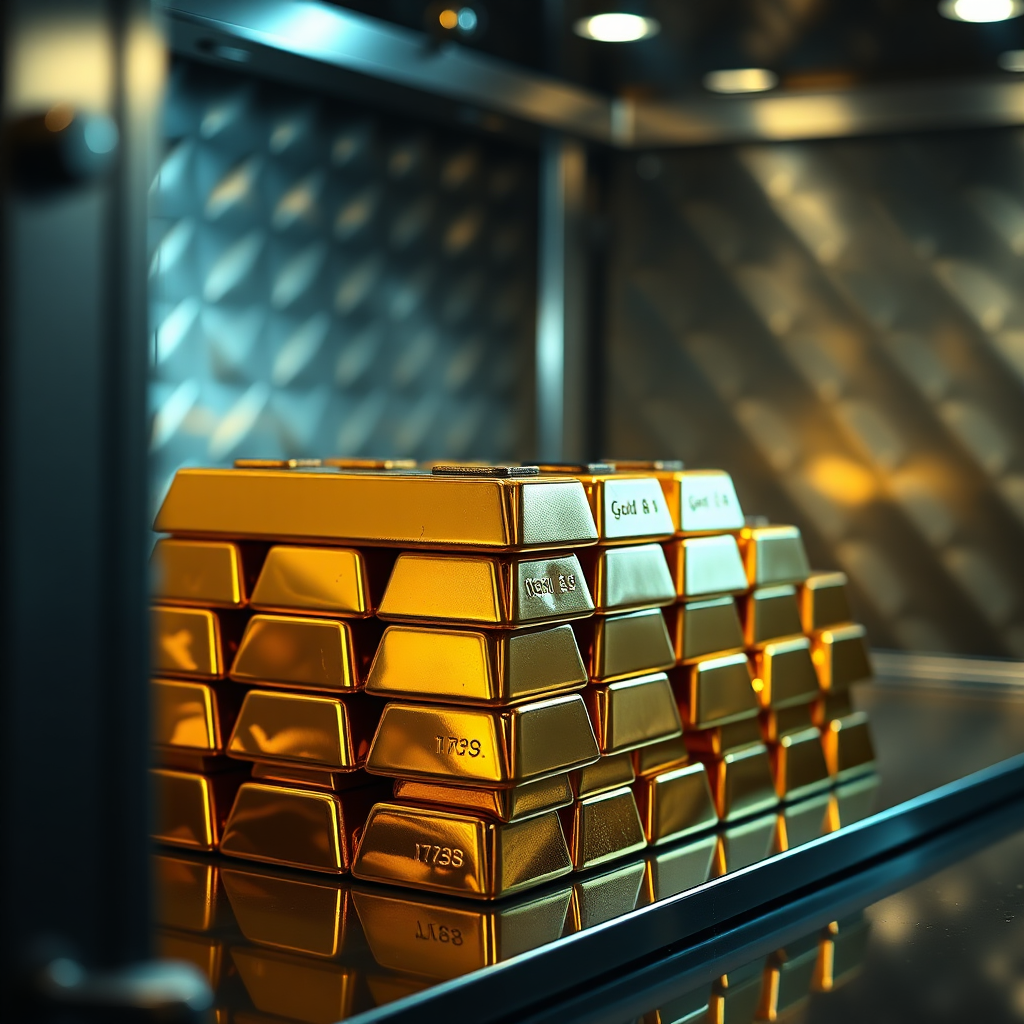 Gold bullion bars photo